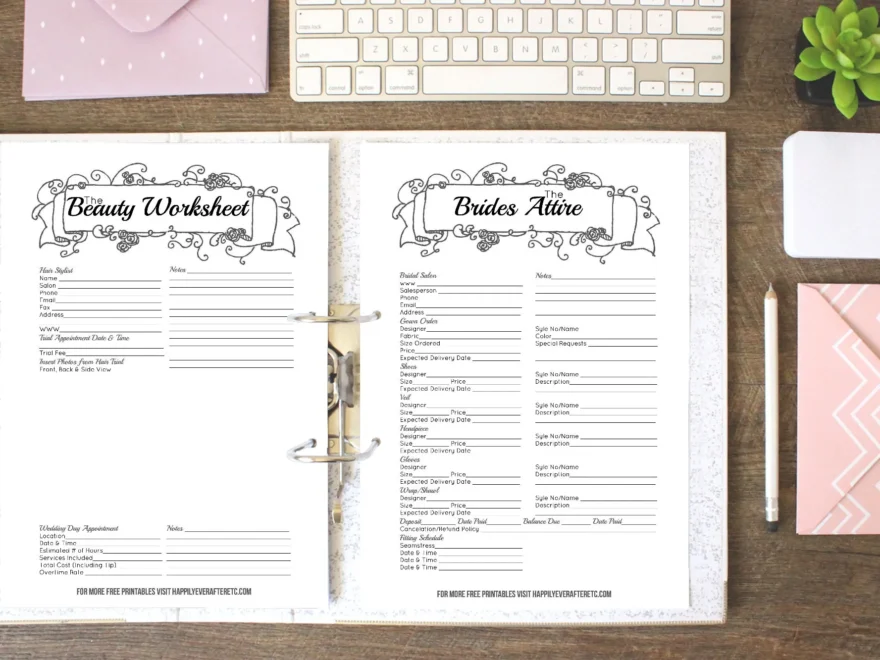 How To Put Together Your Perfect FREE Wedding Binder 42 Free Wedding Printables Happily Ever After Etc