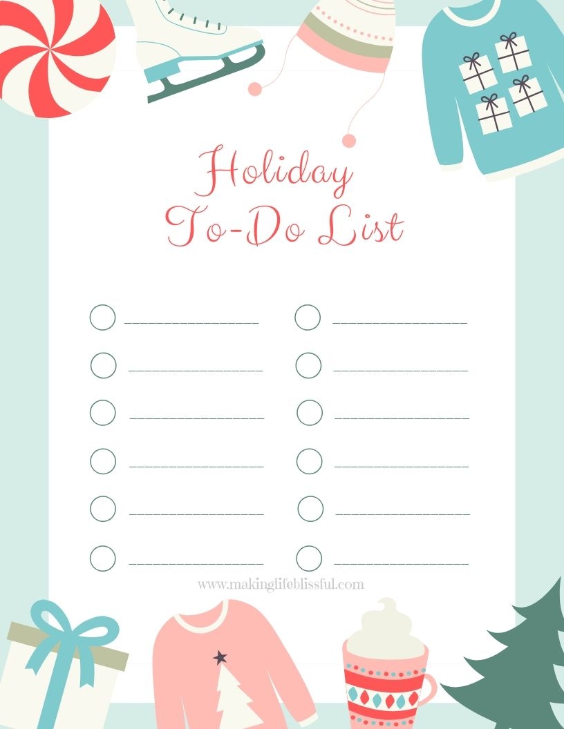 How To Use Lists To Save Time At Christmas FREE Printable Making Life Blissful