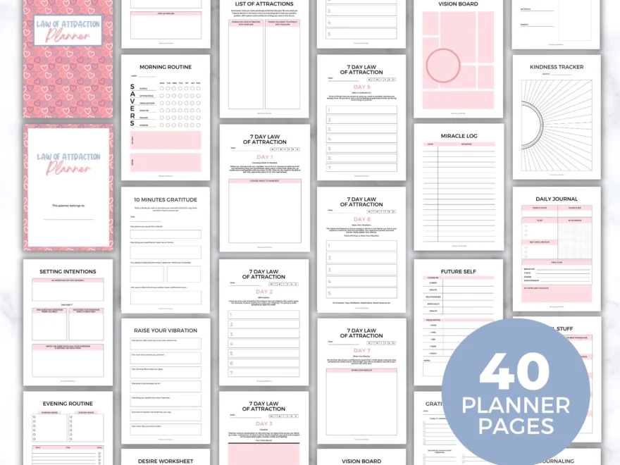 Law Of Attraction Printable Planner Manifestation Journal PDF Etsy
