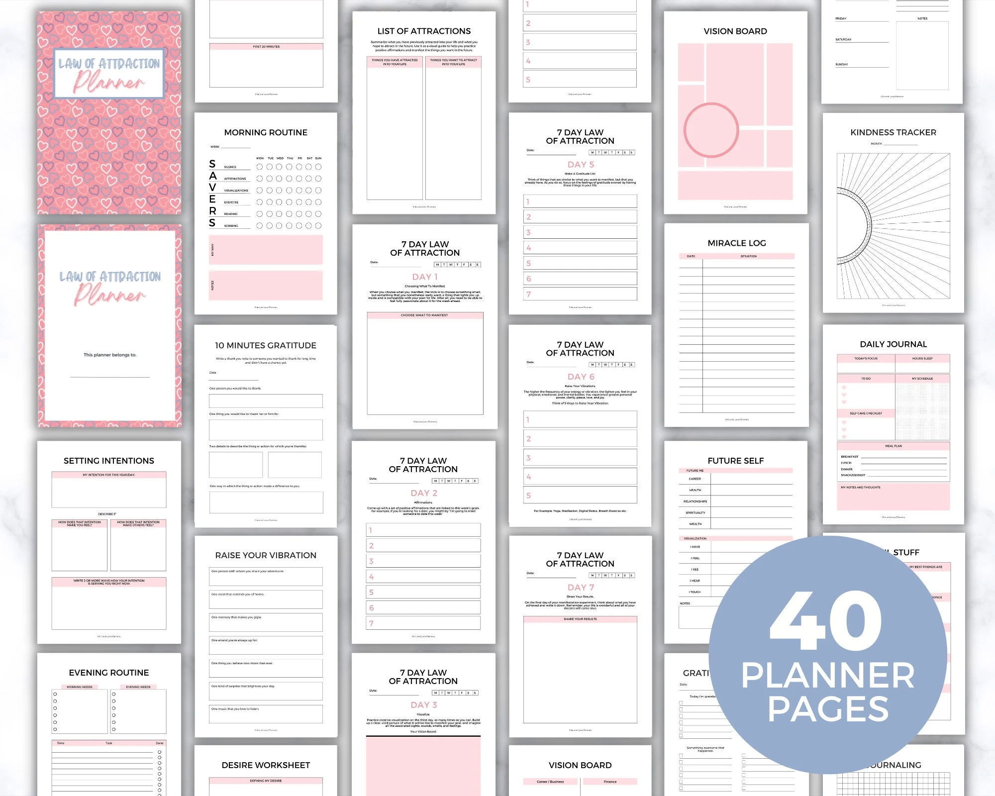 Law Of Attraction Printable Planner Manifestation Journal PDF Etsy