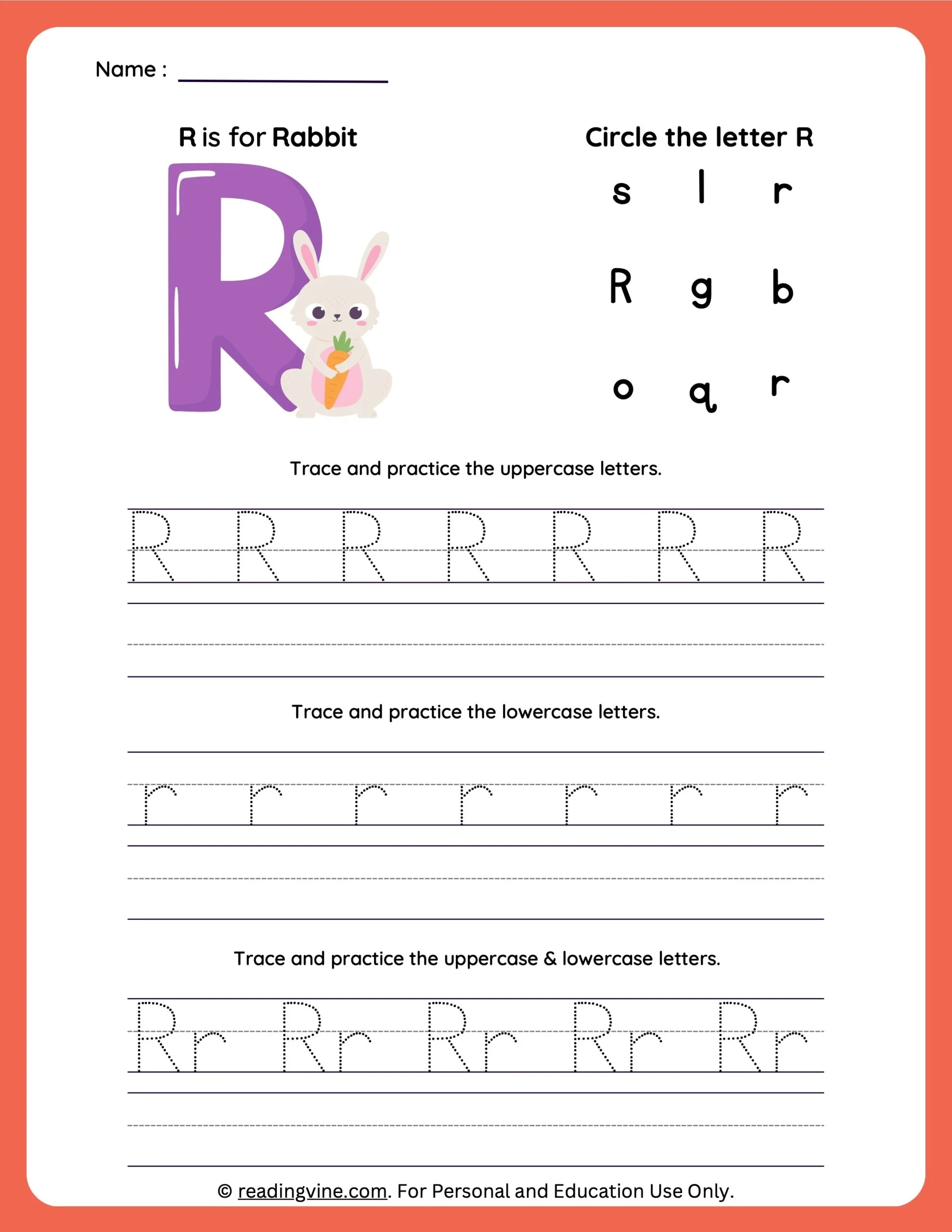 Letter R Tracing Worksheets For Preschool Letter R Tracing Worksheets For Preschool