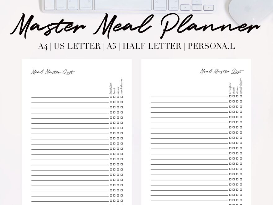 Master Meal Planner Printable Insert Bundle The Charmed Shop