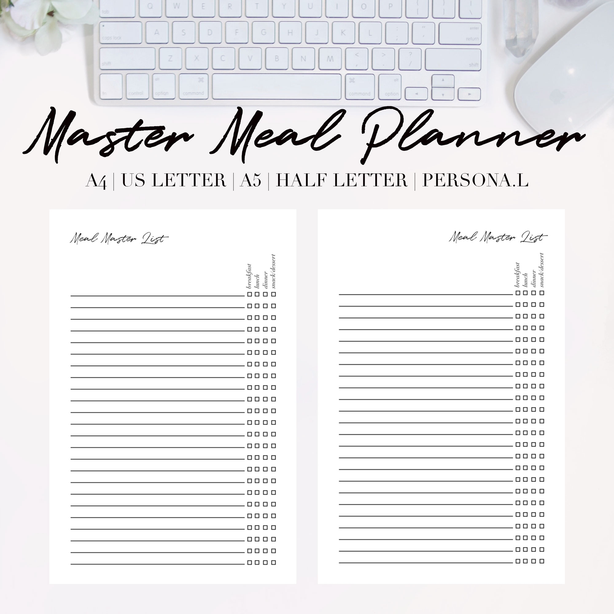 Master Meal Planner Printable Insert Bundle The Charmed Shop Master Meal Planner Printable Insert Bundle The Charmed Shop