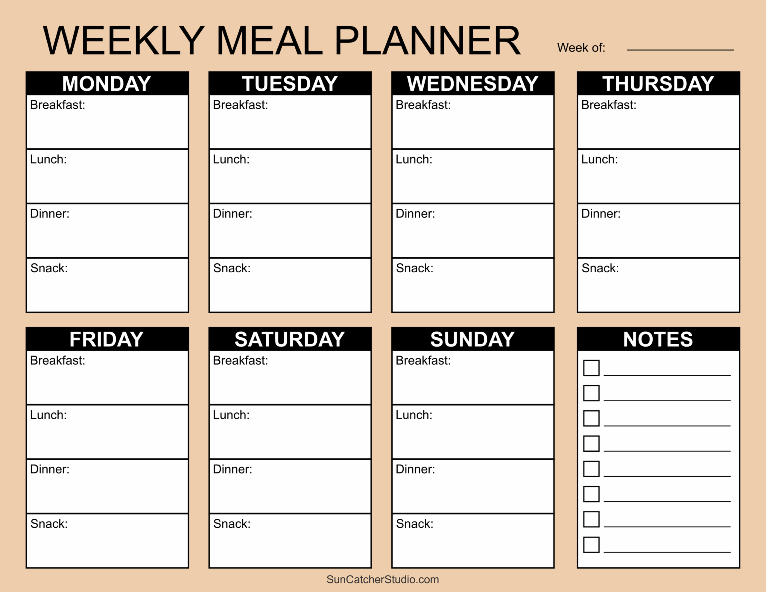 Meal Planner Printable Weekly Meal Planner Printable Weekly