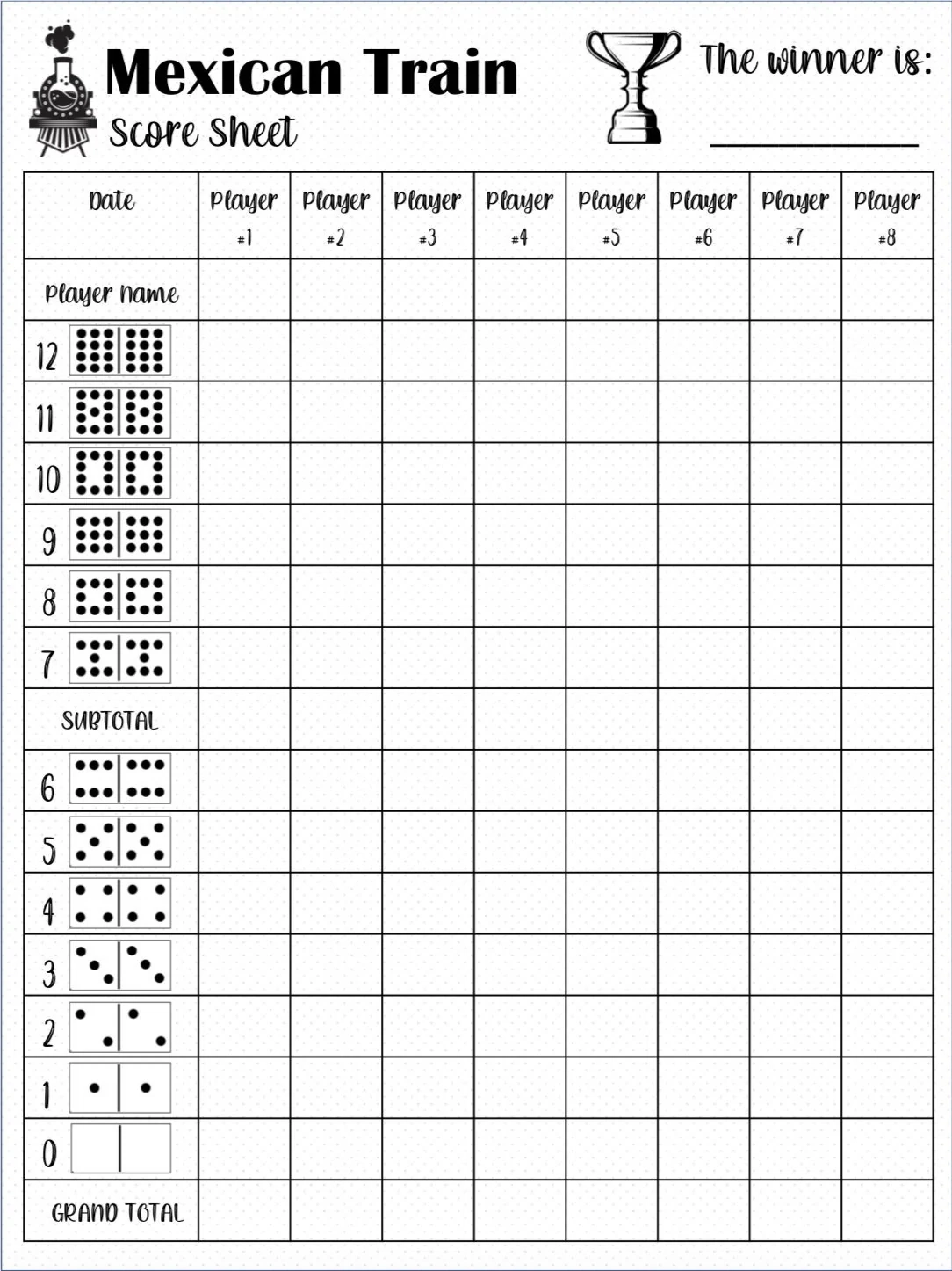 Mexican Train Score Card Mexican Train Scoresheet Mexican Train Score Pads Printable File PDF Download 8 5x11 Etsy Mexican Train Score Card Mexican Train Scoresheet Mexican Train Score Pads Printable File PDF Download 8 5x11 Etsy