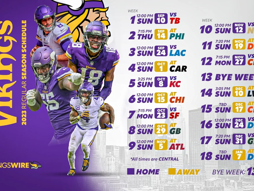 Minnesota Vikings Complete 2023 Schedule