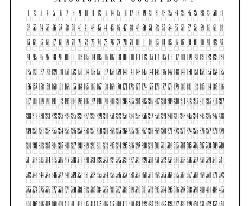 Missionary Countdown Chart Colorly Love