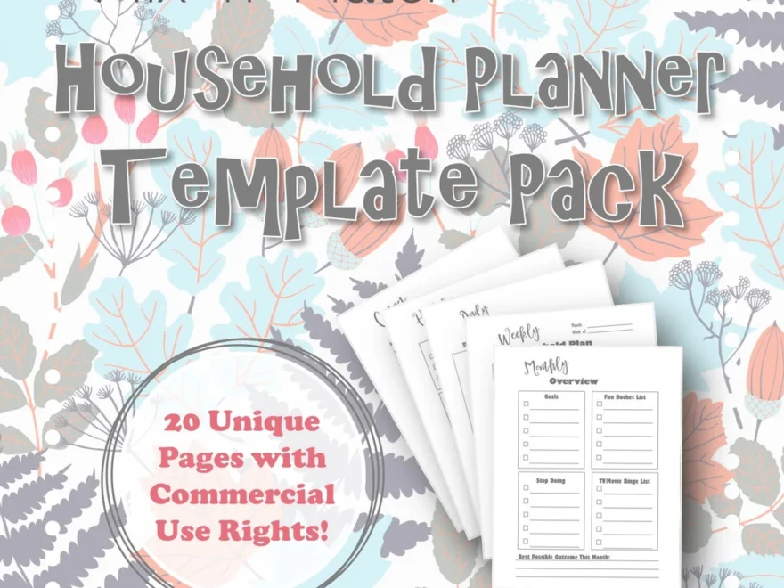 Mix n Match Household Planner Template Pack Heart And Soul Society