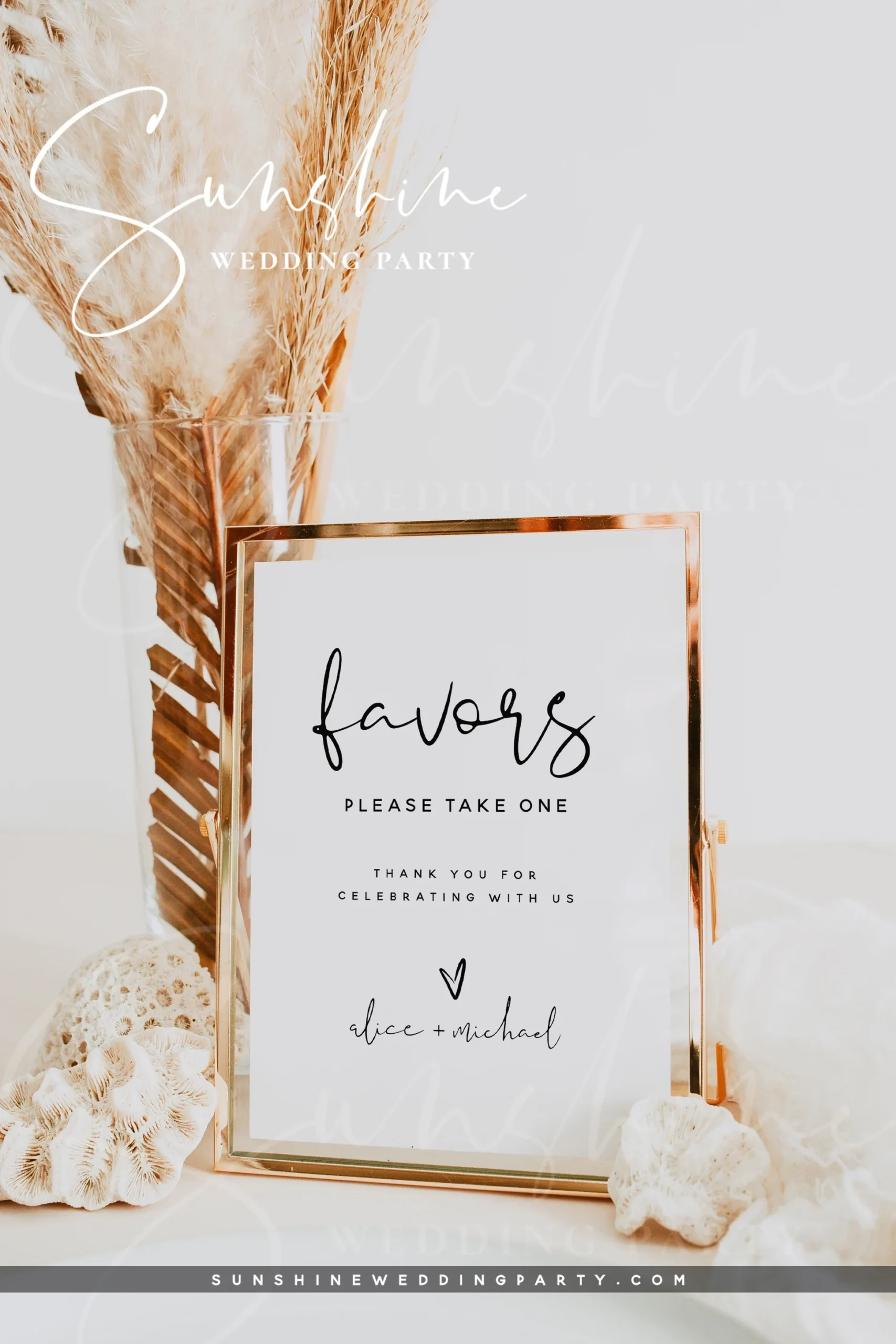 Modern Favors Sign Printable DIY Wedding Signs Editable Template SunshineWeddingParty