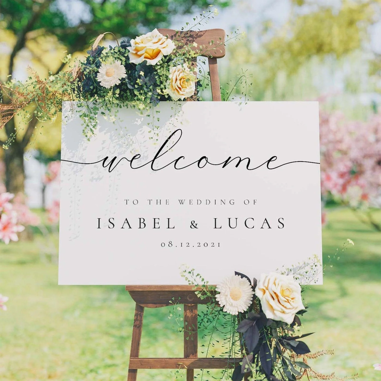 Modern Script Wedding Welcome Sign Template Ceremony Sign Reception S Lasercutwraps Shop