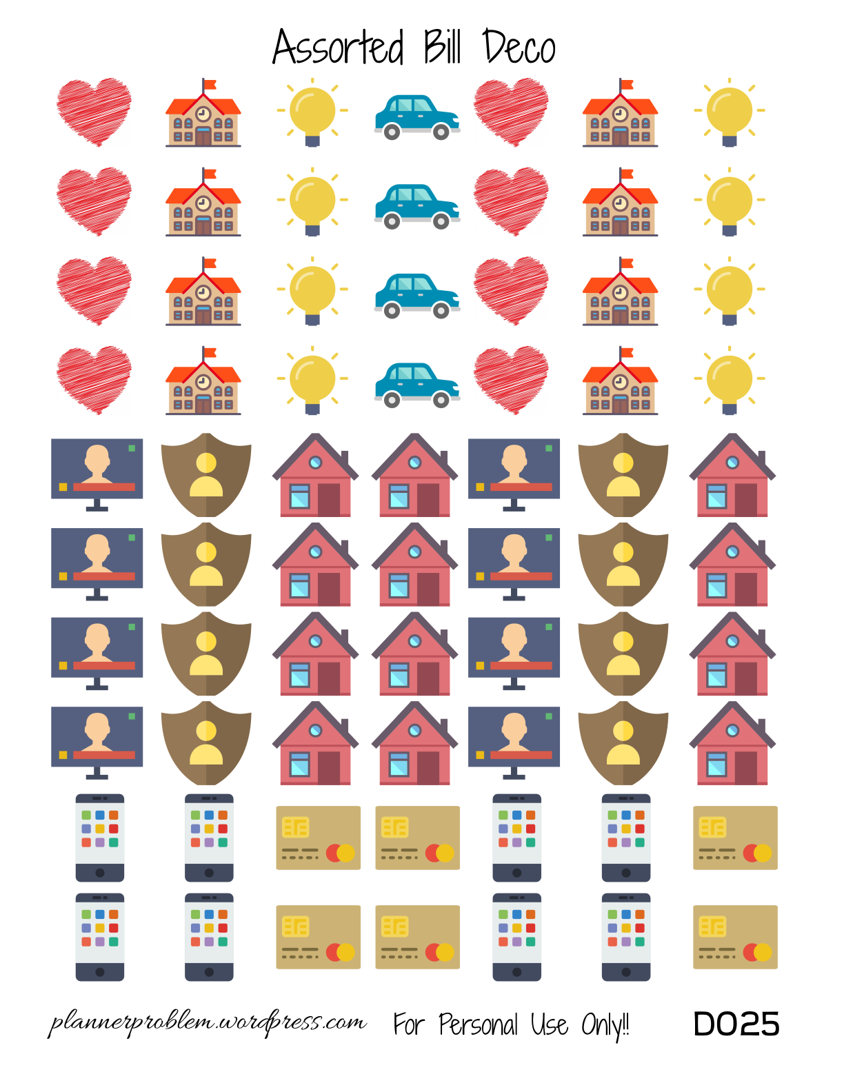 Money Deco Text Free Printable Planner Stickers PlannerProblem