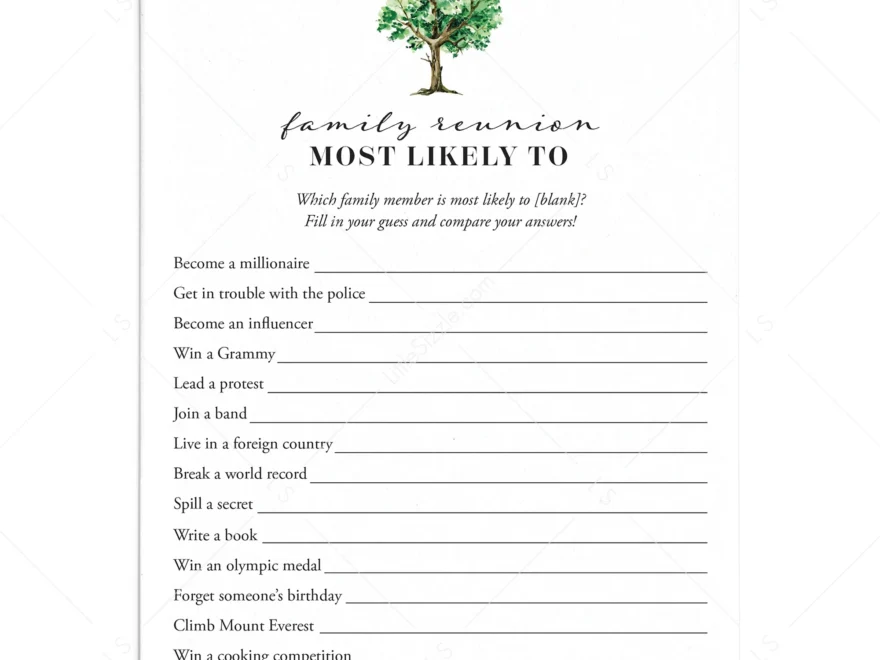 Most Likely To Family Edition Game Printable LittleSizzle