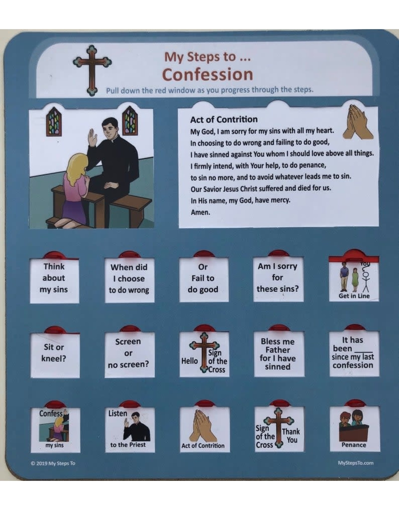 My Steps To Confession with Pull down Sliders Reilly s Church Supply Gift Boutique