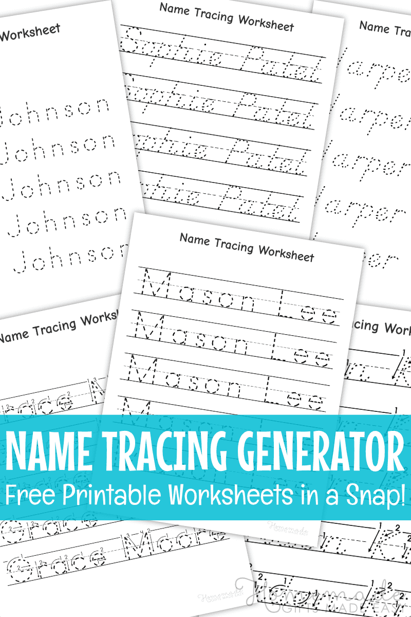Printable Personalized Tracing Sheets