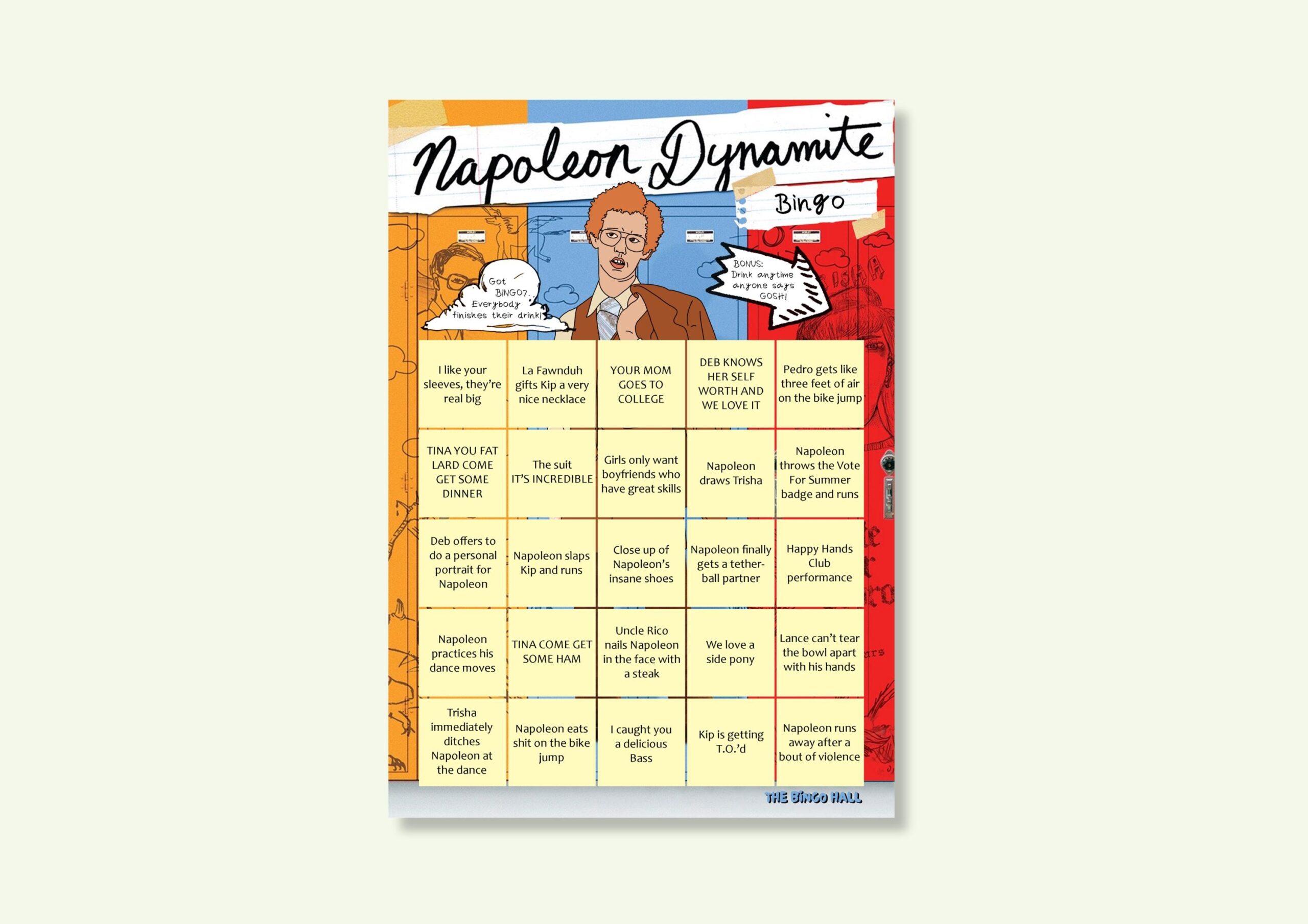 Napoleon Dynamite Movie Bingo Party Game Etsy