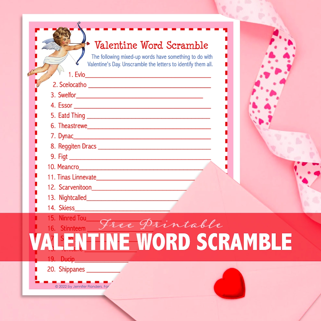 Valentines Trivia Printable Word Scramble
