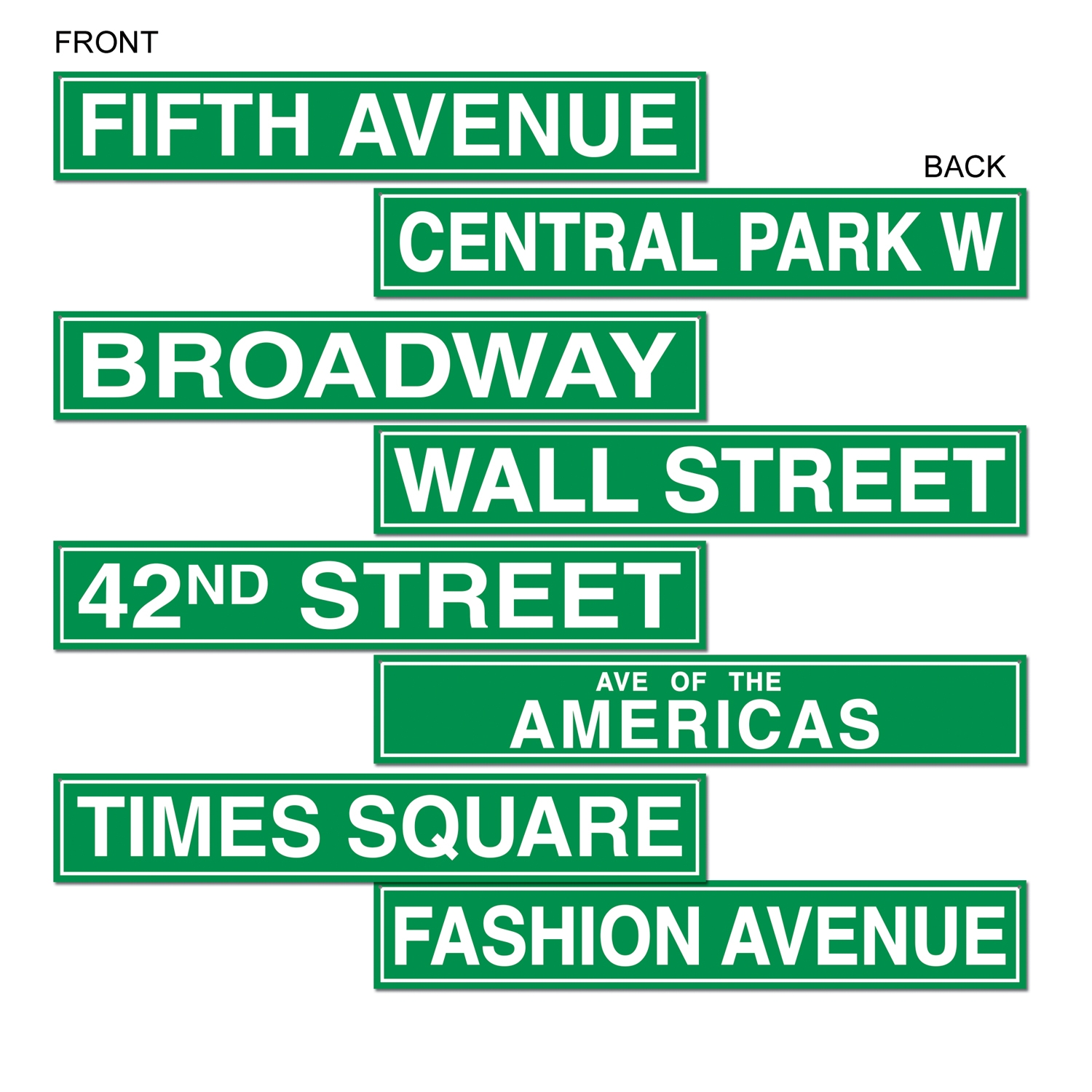 New York City Street Sign Cutouts Cappel s