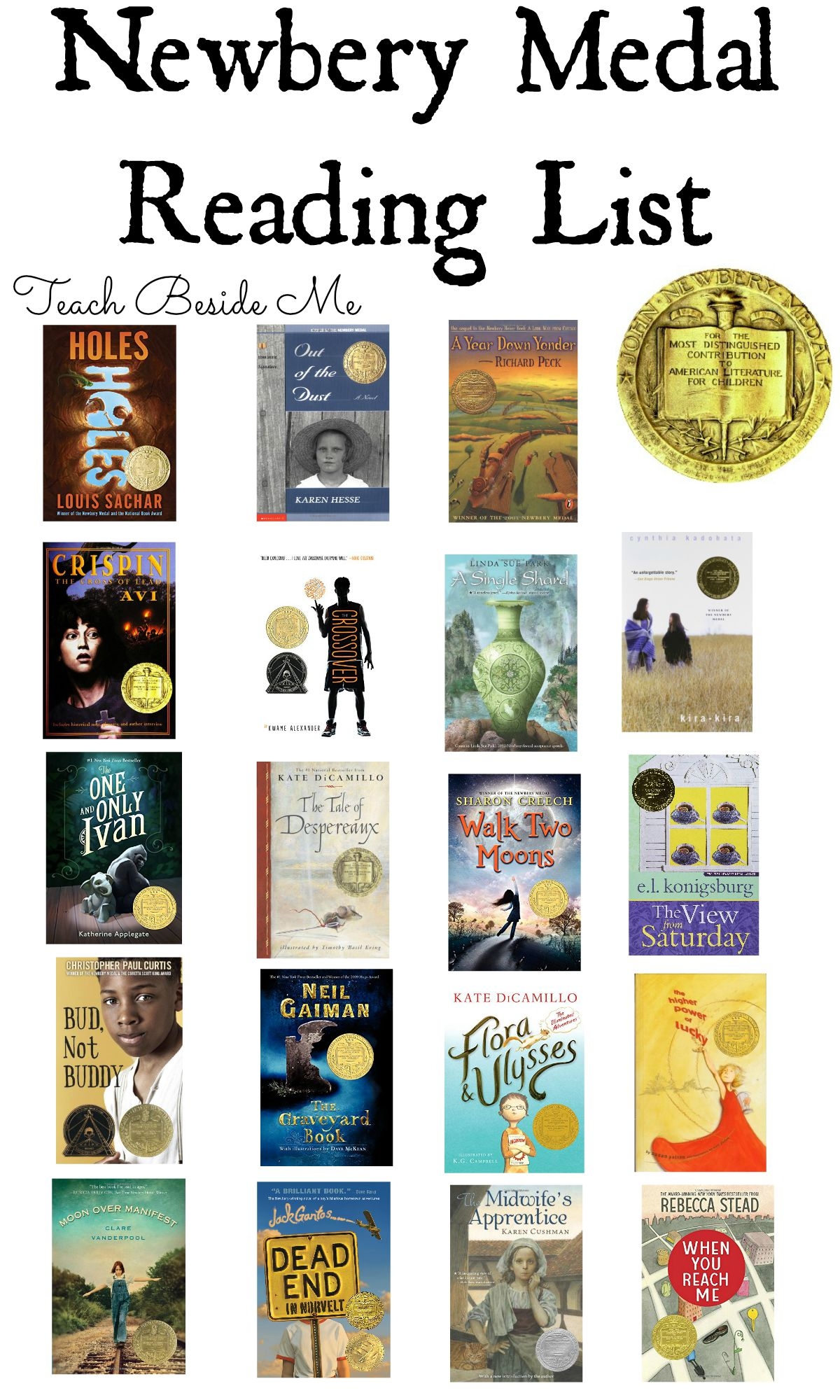 Newbery Medal Books Reading List Teach Beside Me Newbery Medal Books Reading List Teach Beside Me