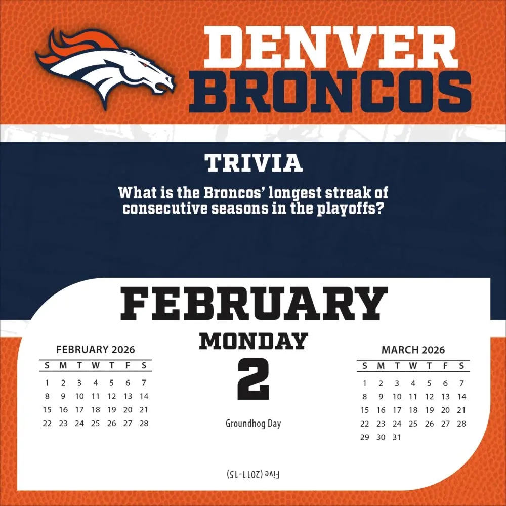 NFL Denver Broncos 2026 Desk Calendar Calendars