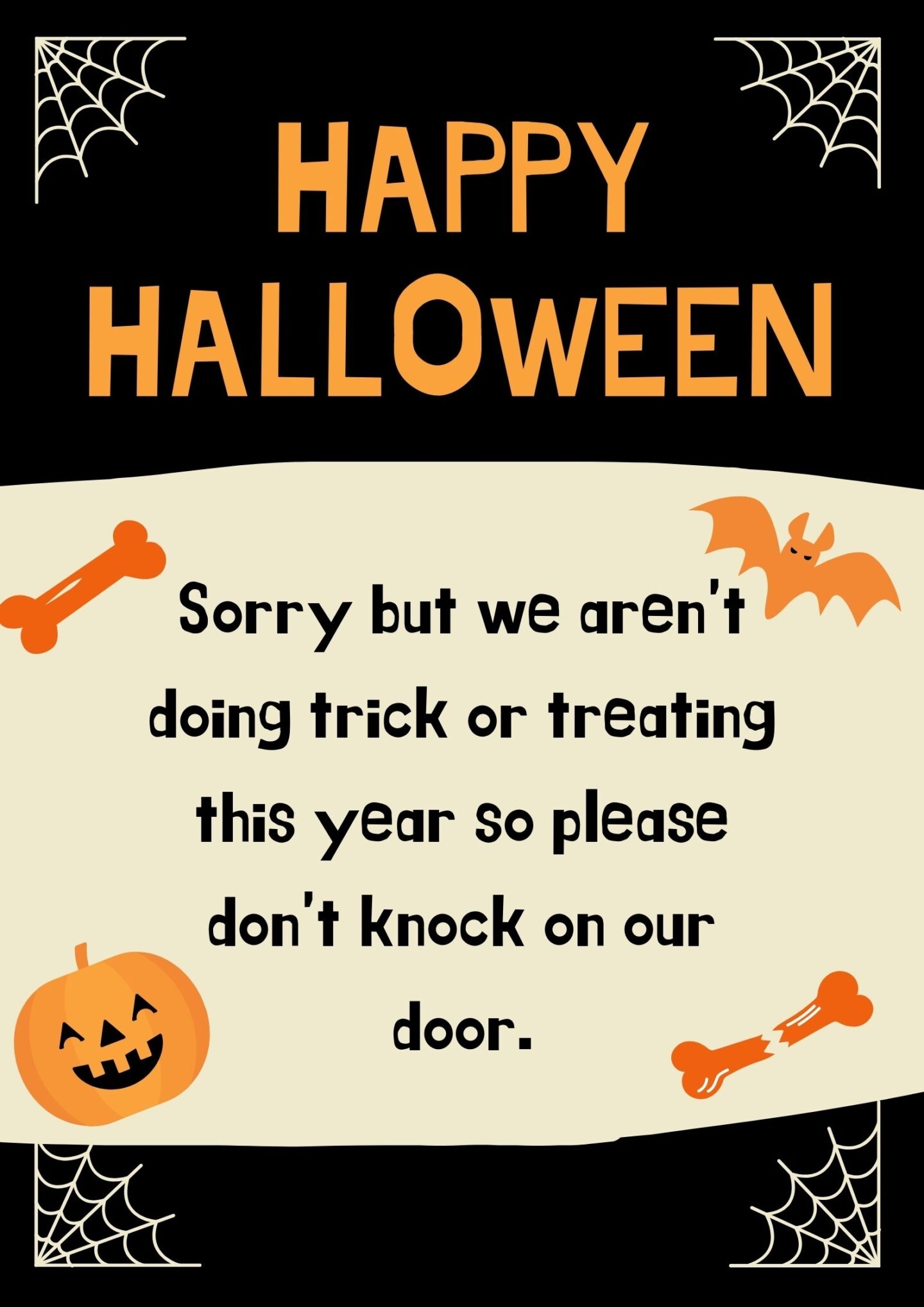No Trick Or Treat Sign Printable No Trick Or Treat Sign Printable