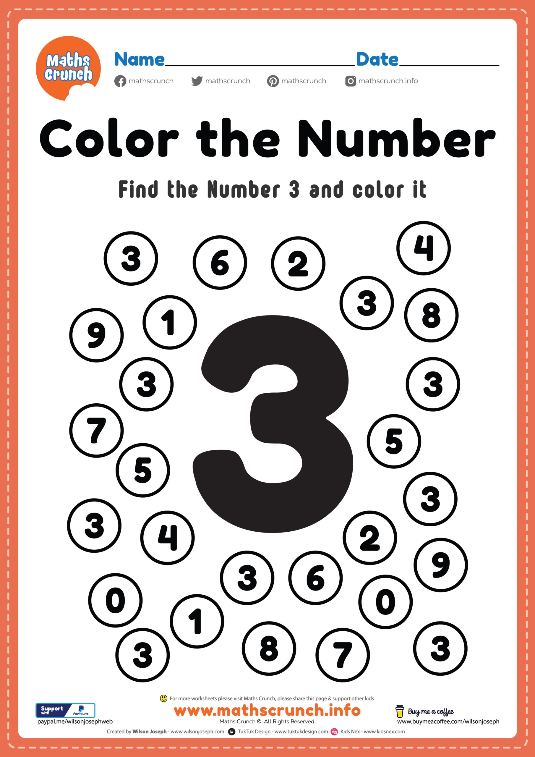 Number Worksheet Number 3 Coloring Free Printable PDF Number Worksheet Number 3 Coloring Free Printable PDF