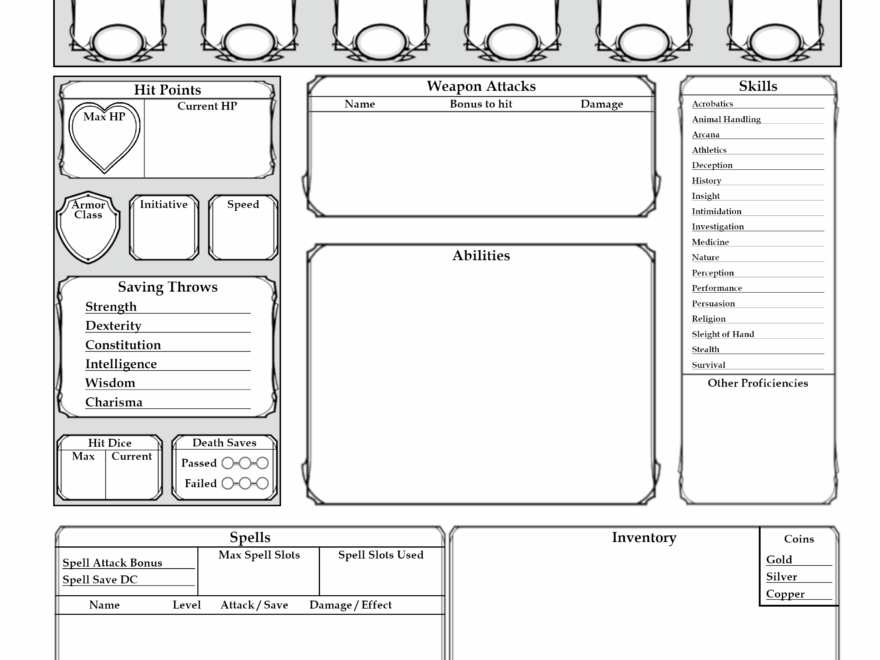 OC 5E I Made A Minified Character Sheet For First Time Players R DnD