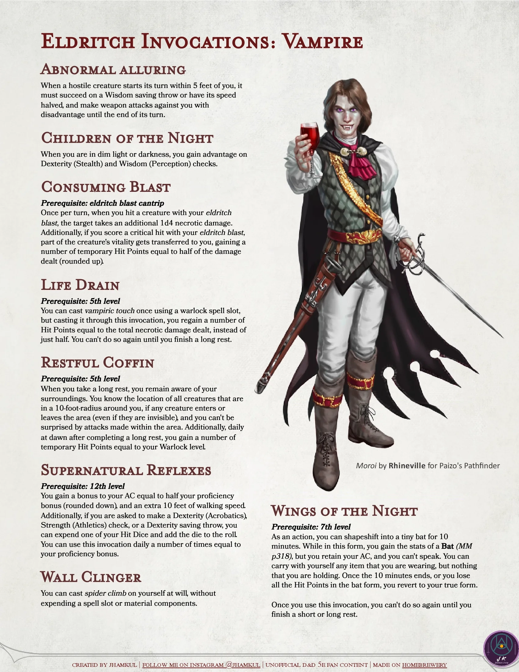 OC Warlock Eldritch Invocations Vampire New Options To Customize Your Warlocks With The Abilities From These Blood Drinkers For Halloween By Jhamkul R DnD OC Warlock Eldritch Invocations Vampire New Options To Customize Your Warlocks With The Abilities From These Blood Drinkers For Halloween By Jhamkul R DnD
