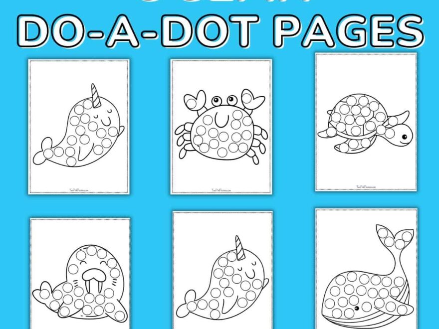 Ocean Dot Marker Pages instant Download Two Pink Peonies