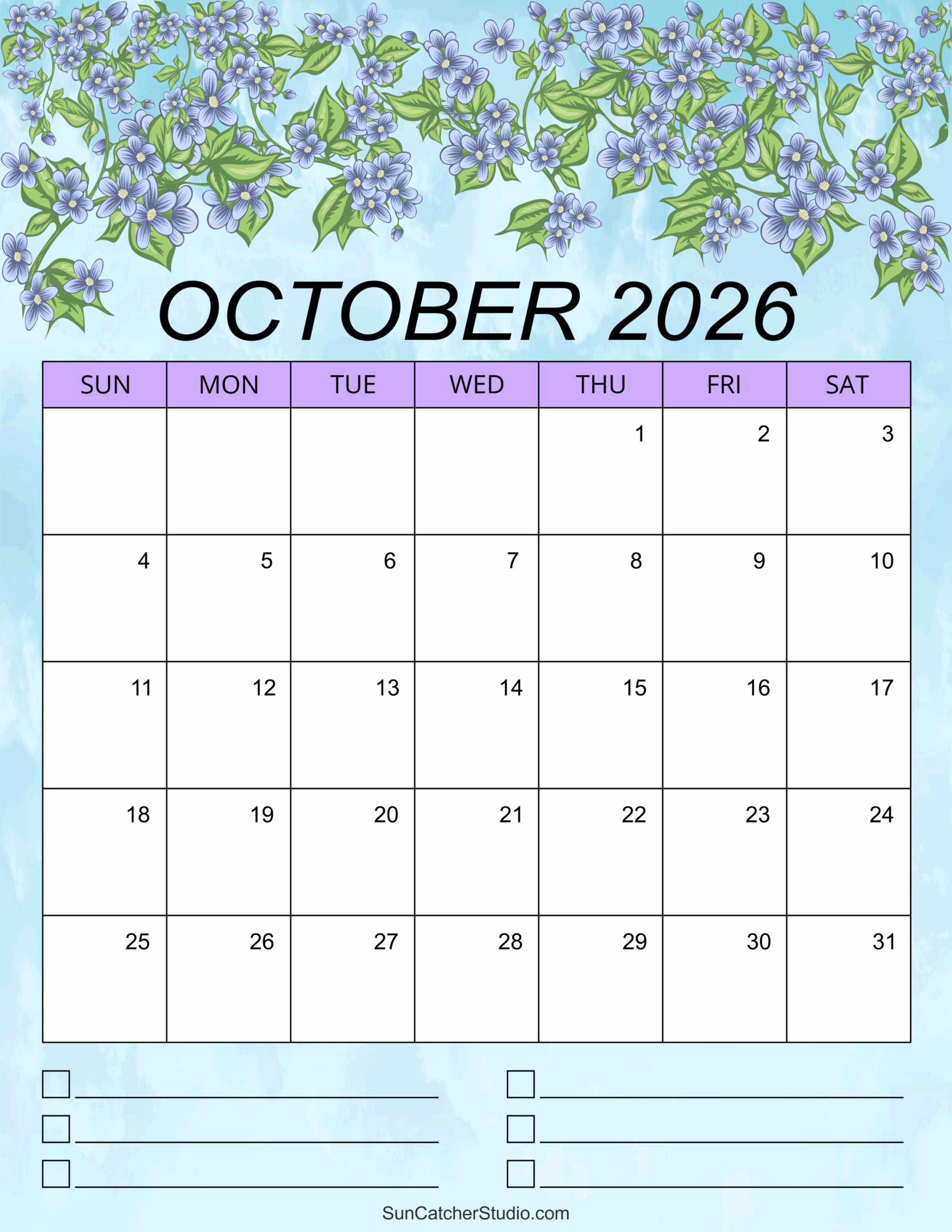 October 2026 Calendar Free Printable Free Printables Monograms Design Tools Patterns DIY Projects