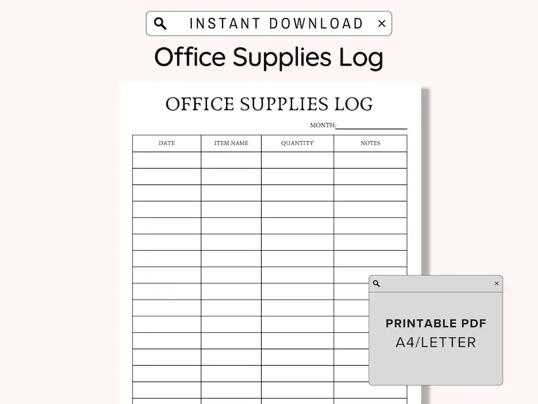 Office Supplies Printable Sign