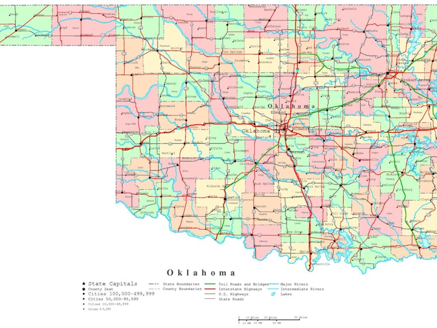 Oklahoma Printable Map