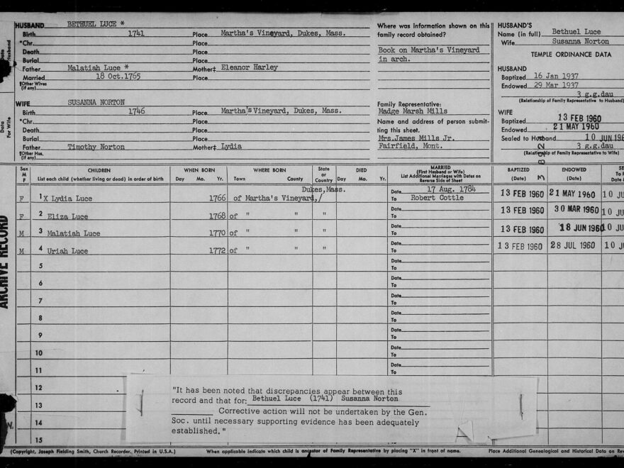 Old Family Group Sheets Now Online LDS365 Resources From The Church Latter day Saints Worldwide