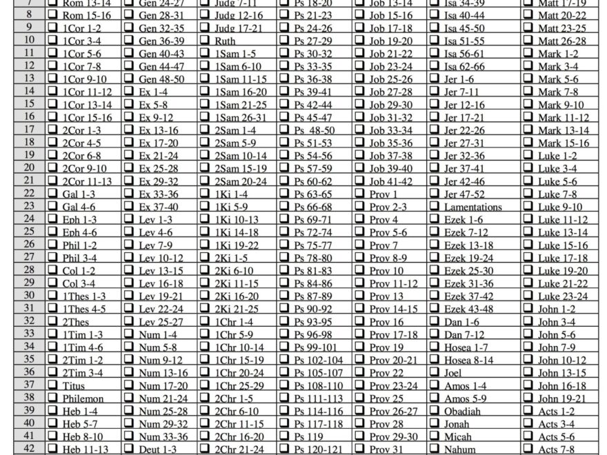 One Year Bible Reading Plan Flanders Family Home Life