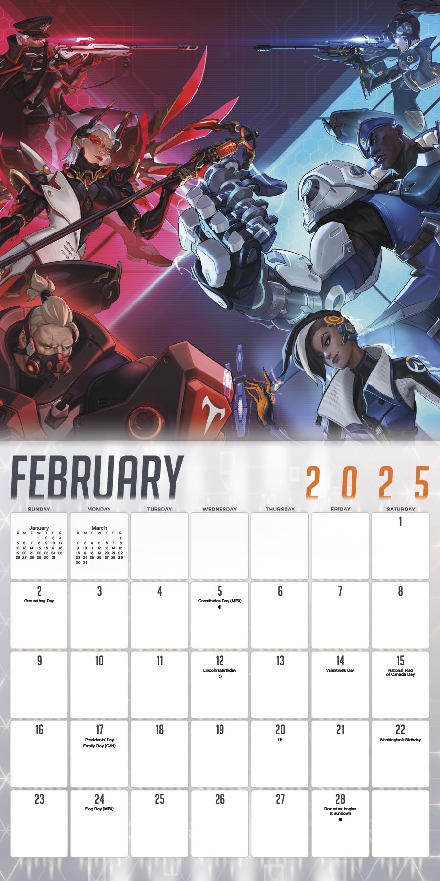 Overwatch Calendar 2025 Deluxe 2025 Overwatch Wall Calendar Featuring Tracer Cassidy Bundle With Over 100 Calendar Stickers Overwatch Gifts Office Supplies Wall Calendars Amazon au