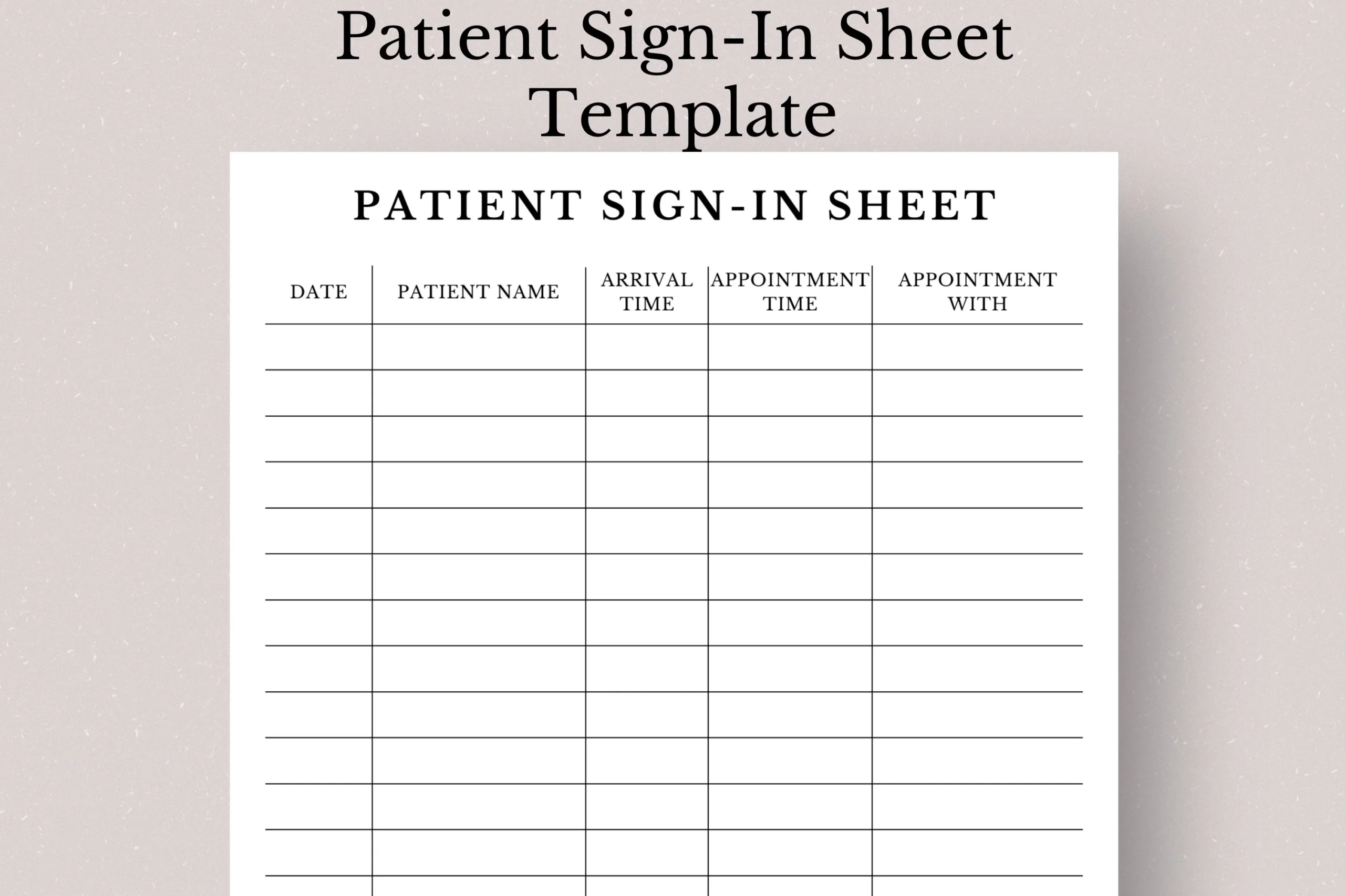 Patient Sign in Sheet Patient Details Sheet Appointment Template Patient Sign in Template Patient Appointment Template Etsy