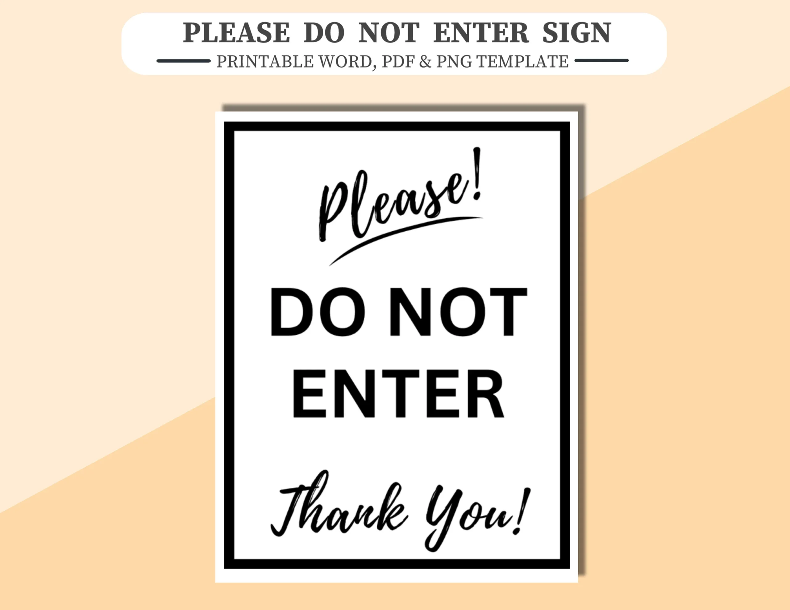 Please Do Not Enter Sign Printable PDF Word PNG Etsy