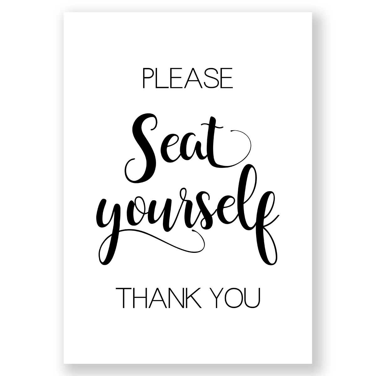 Please Seat Yourself Printable Print Wall Art Printable Prints