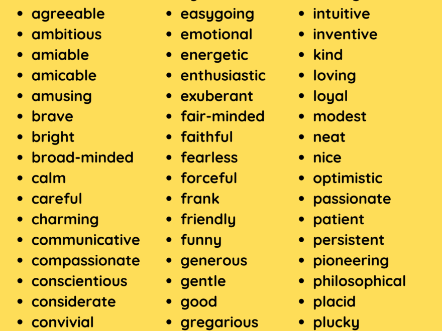 Positive Attitude Adjectives List PDF Worksheet For Student And Kids WorksheetsHere
