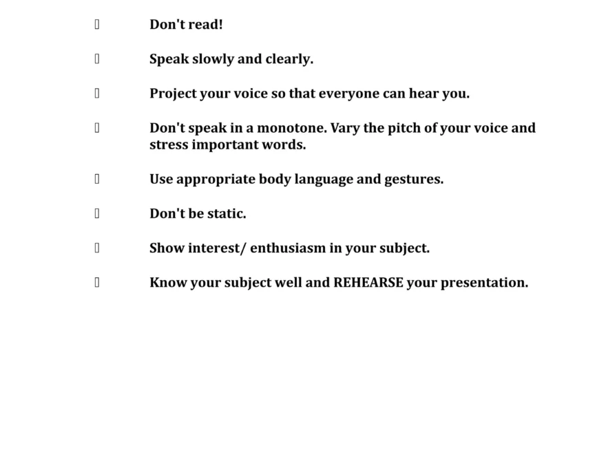 Presentation Instructions And Tips DOC
