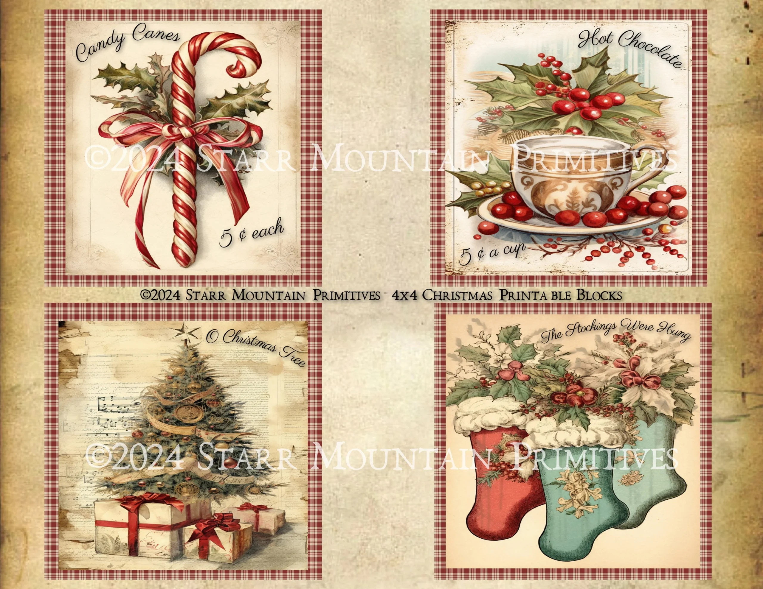 Vintage Christmas Candy Sign Printable Free