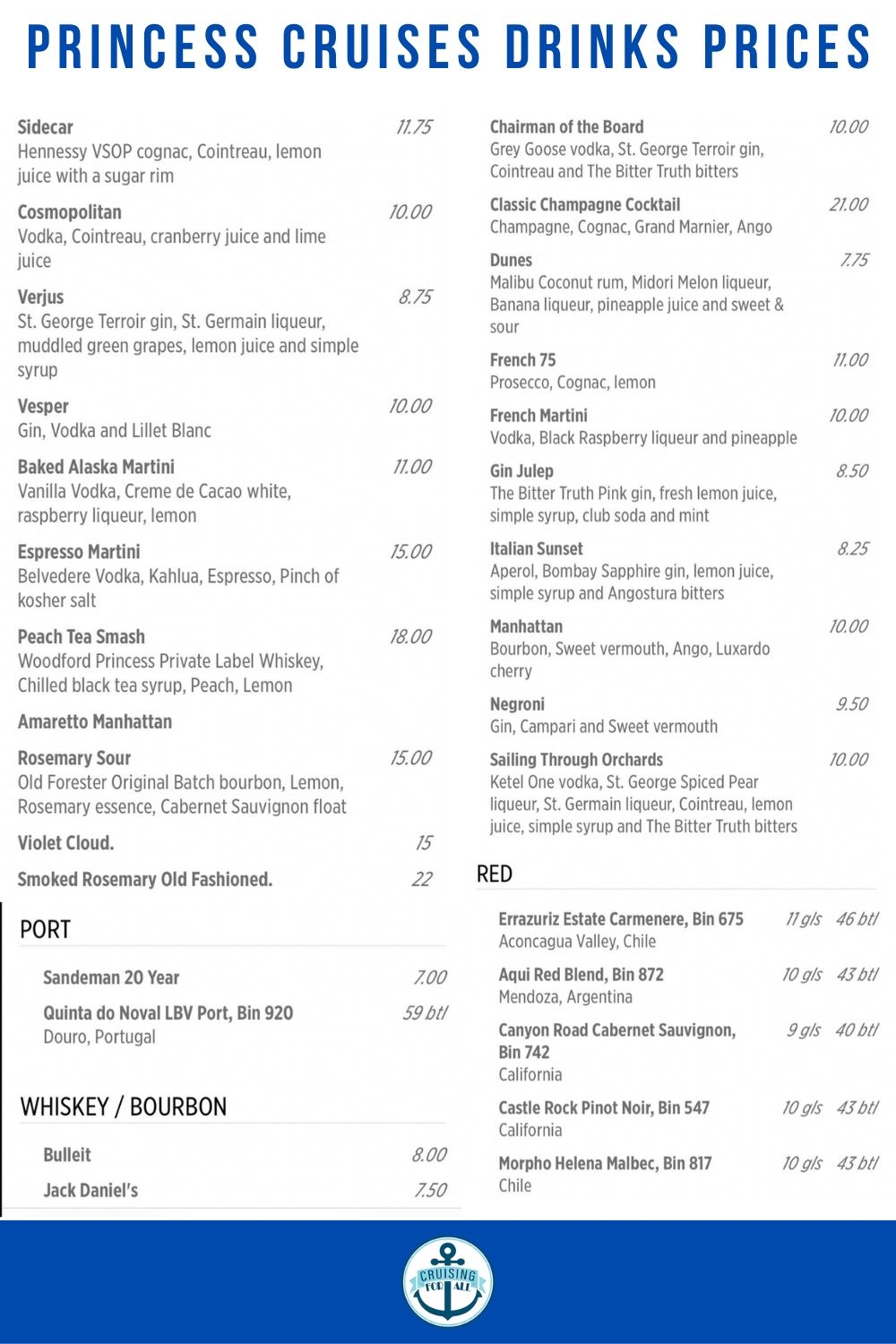 Printable Princess Price List