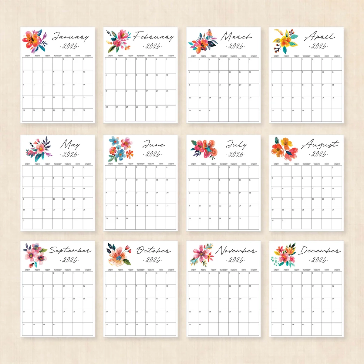 Printable Schedule 2026 Cute