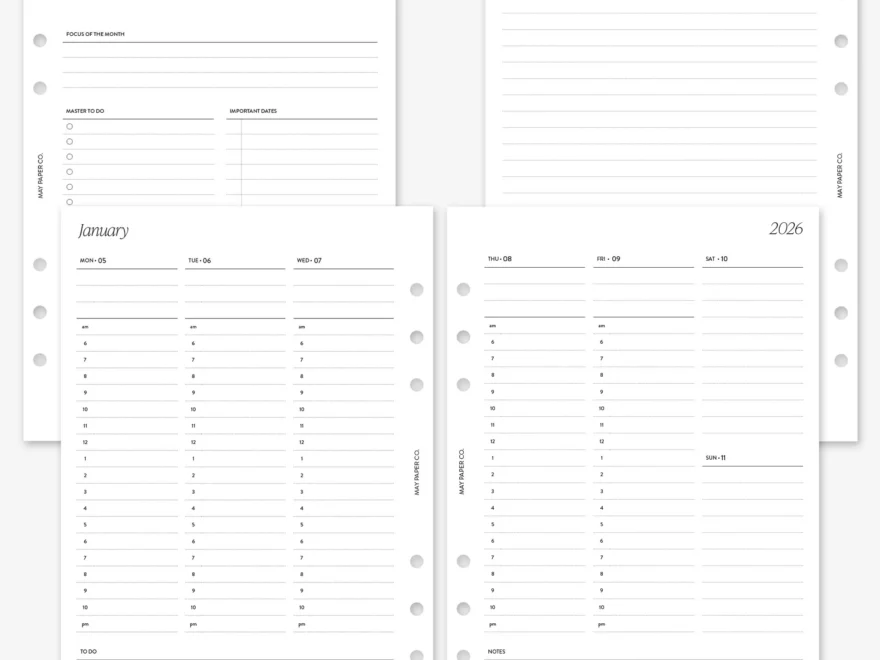 PRINTABLE 2026 WEEKLY WO2P Vertical Hourly MAY PAPER CO