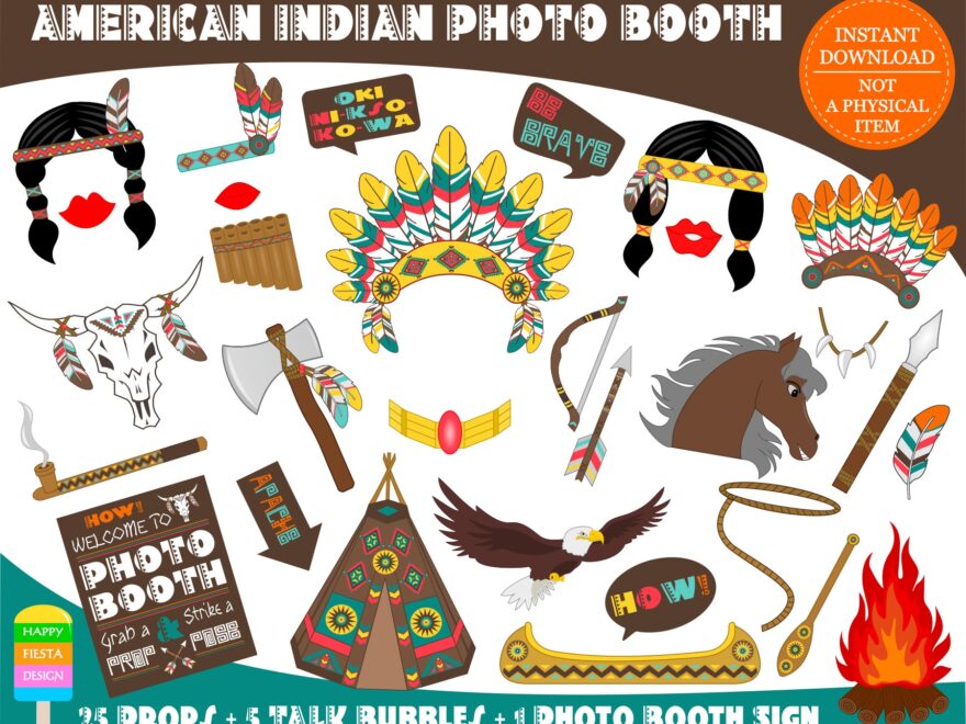 PRINTABLE American Indian Photo Booth Props native American Photo Worksheets Library