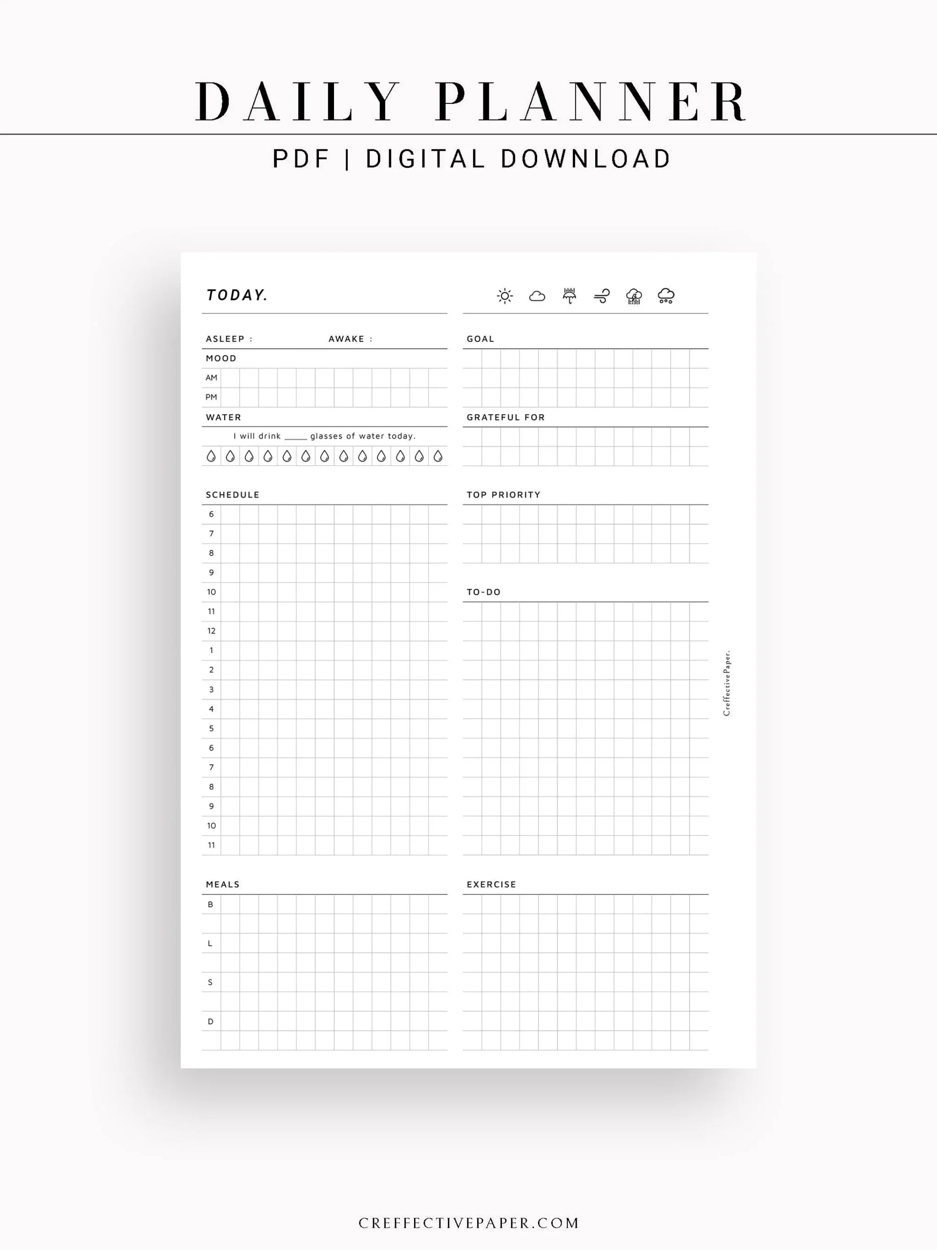 Printable B6 Planner Inserts CreffectivePaper