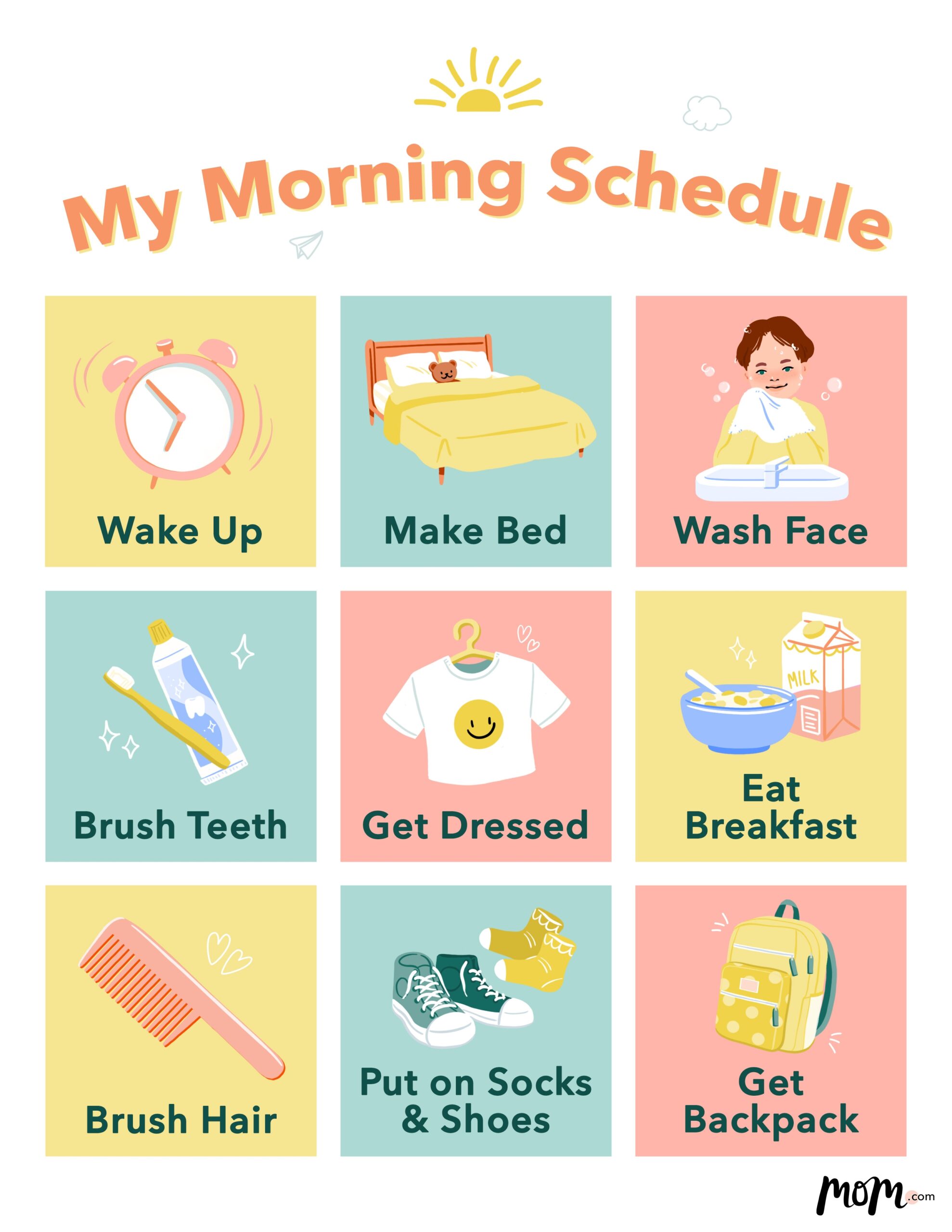 Printable Visual Schedule For Home