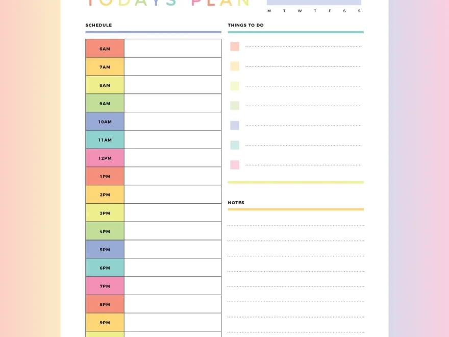 Printable Daily Planner For Kids Instant Download PDF A4 And US Letter Plan Print Land