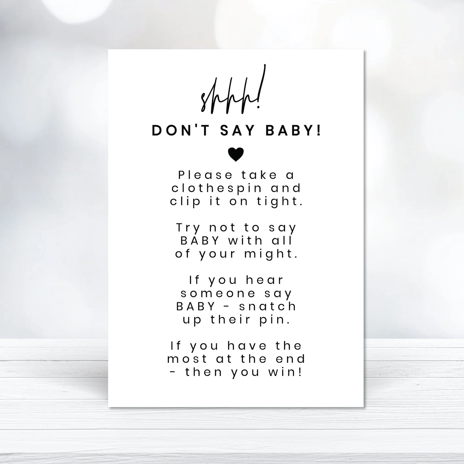Free Printable Dont Say Baby Sign