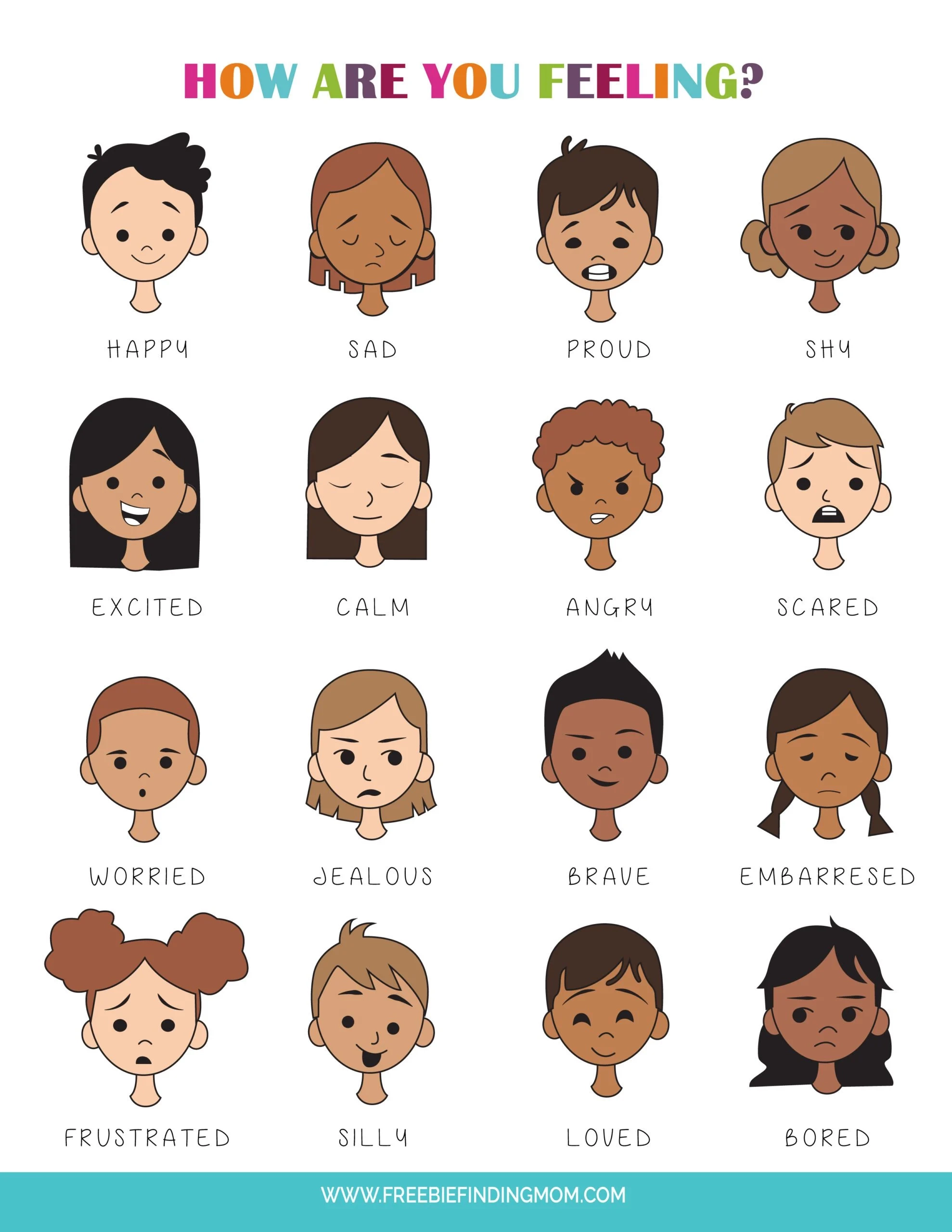 Printable Feelings Chart For Kids PDF Download  Printable Feelings Chart For Kids PDF Download