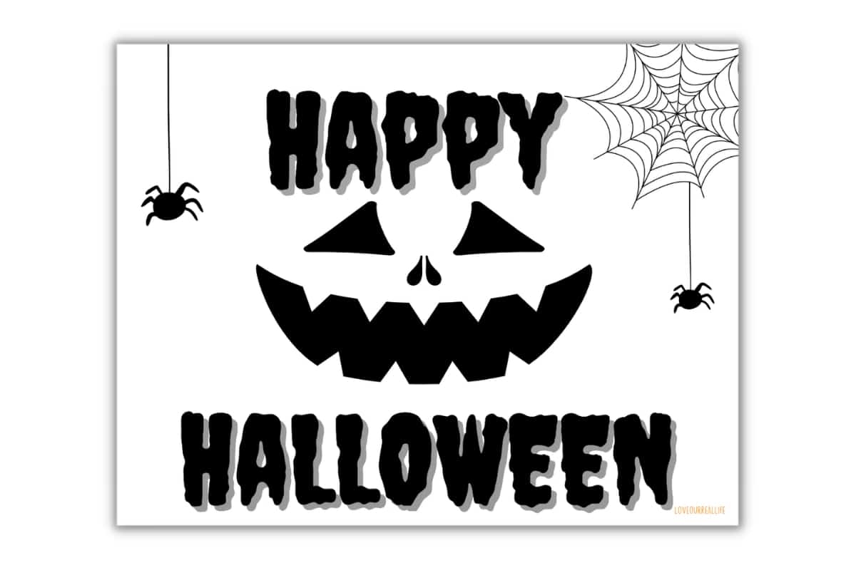 Printable Happy Halloween Sign 19 FREE Printables Love Our Real Life